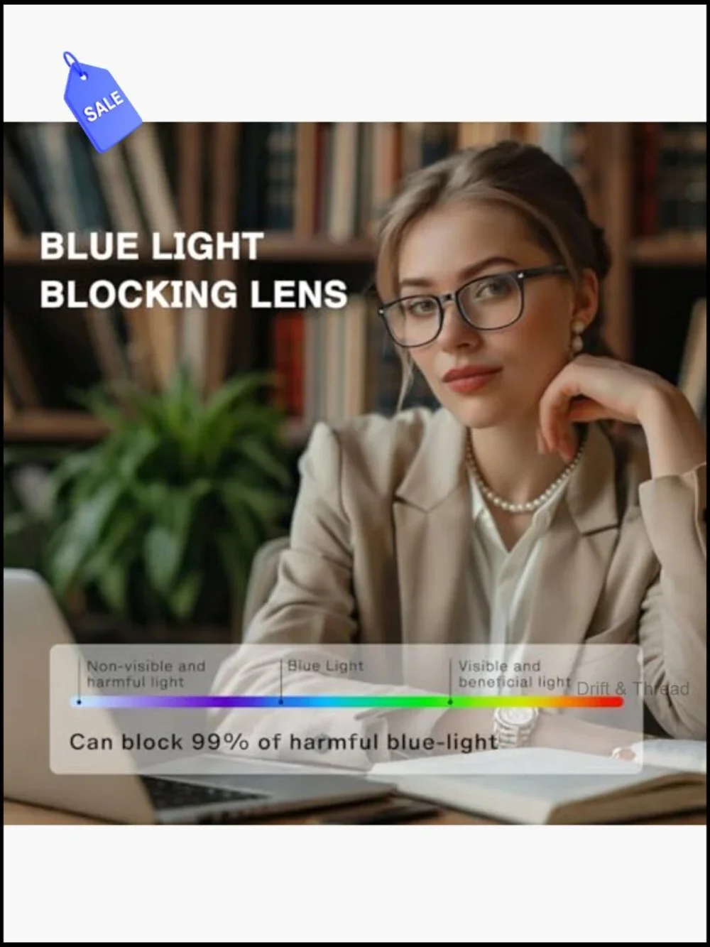 Blue Light Glasses Women Men UV400 Anti Glare Lightweight Computer Gaming Office